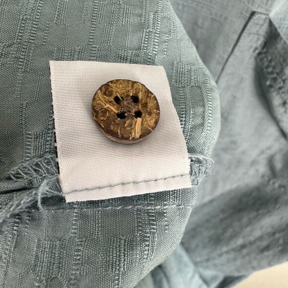 Tommy Bahama Blue 100% Silk 1/4 Button Short Sleeve Collared Polo Shirt Size L - Picture 8 of 8